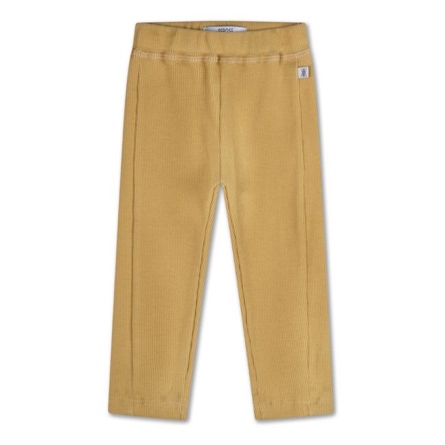 Organic Cotton Straight Leg Trousers | Gold