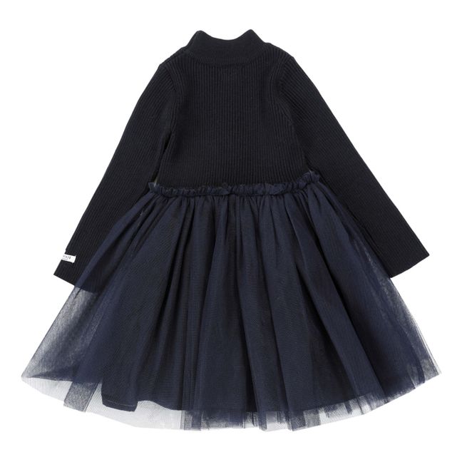 Robe Tulle en Laine Lotus | Navy