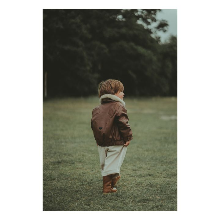 Yuki Leather and Wool Jacket | Brown- Product image n°1