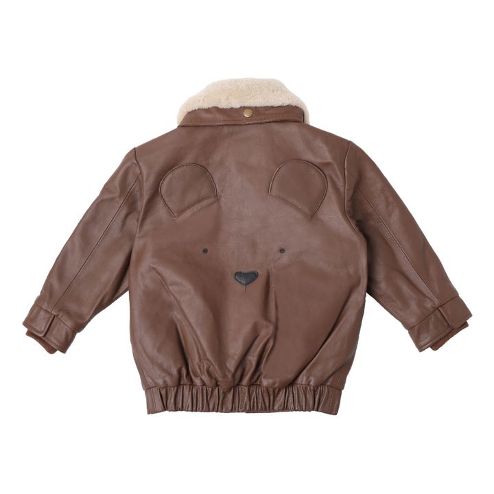 Yuki Leather and Wool Jacket | Brown- Product image n°4
