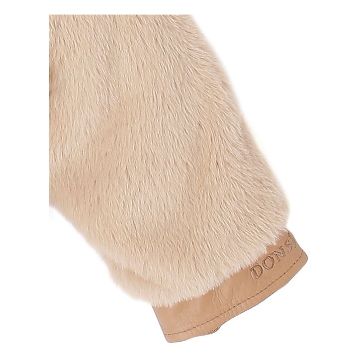 Yuki Fur Leather Jacket | Beige- Product image n°2