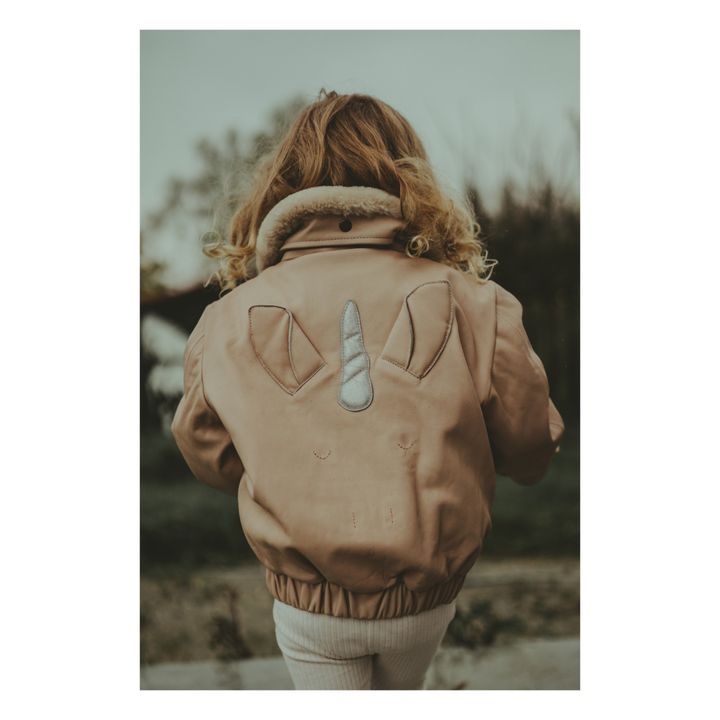 Yuki Leather and Wool Jacket | Powder pink- Product image n°1