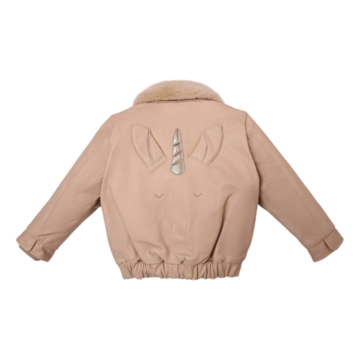 Yuki Leather and Wool Jacket | Powder pink- Product image n°4