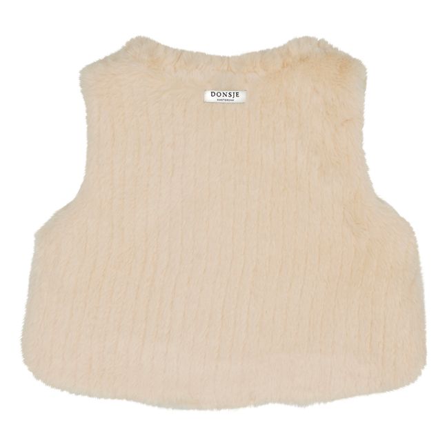 Gilet Sans Manches Façon Fourrure Tinge | Ecru