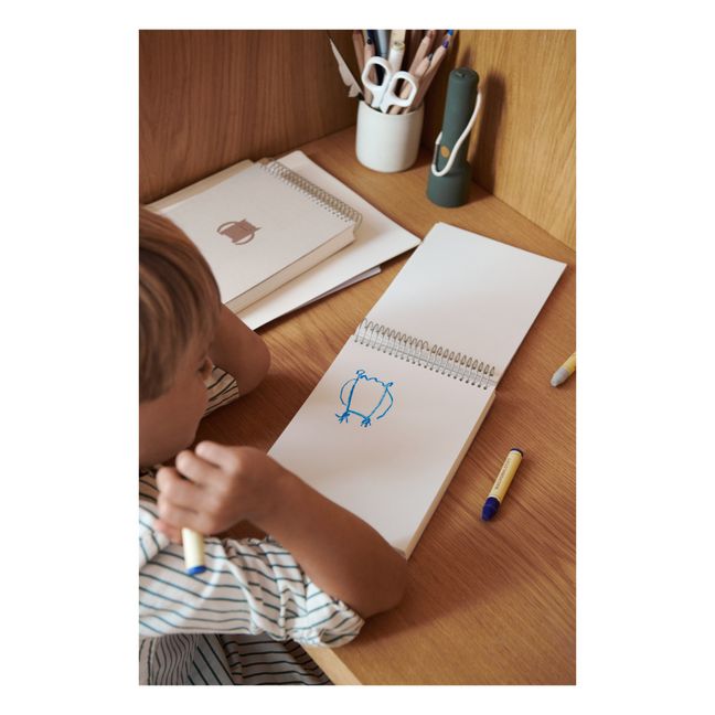 Carnet à dessin Jonnie | Stripe Sea blue/Sandy