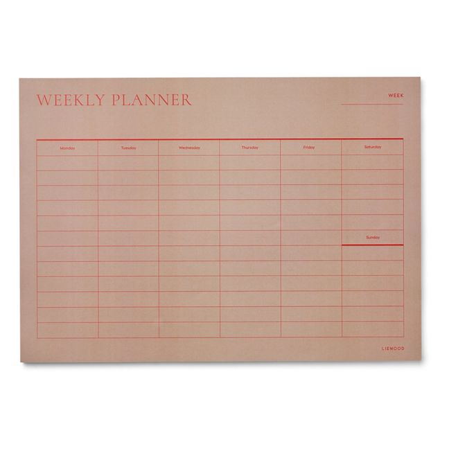 Kirby Weekly Planner | Pale tuscany/Apple red