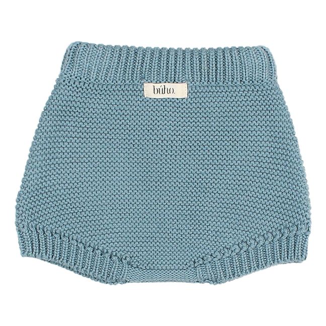 Culotte a sbuffo, in maglia, in cotone bio | Blu