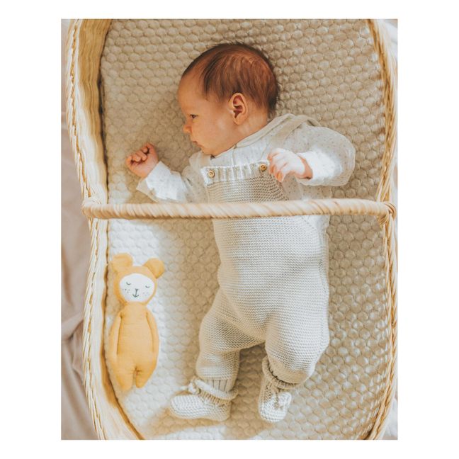 Organic cotton knitted overalls | Ecru