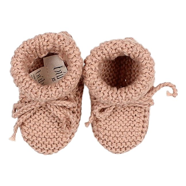 Pantofole in maglia di cotone biologico | Rosa antico