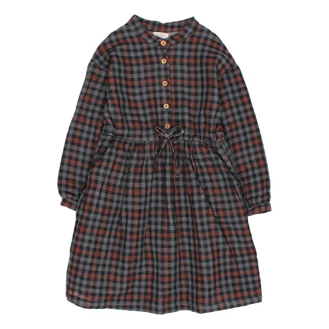 Kleid aus Baumwollgaze Country | Anthrazit