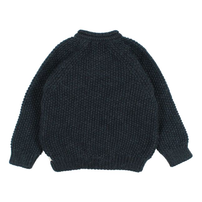 Buttoned Pullover | Midnight blue