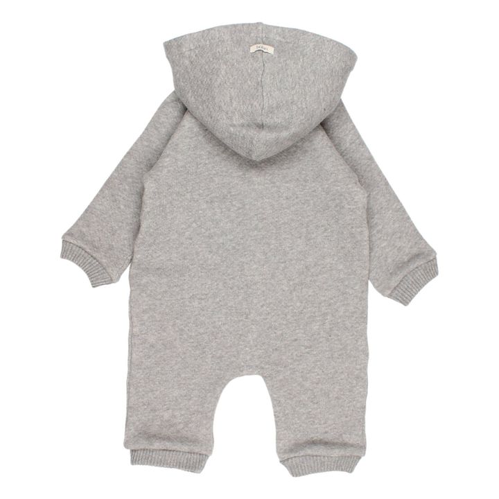 Búho - Organic fleece hooded jumpsuit - Heather grey | Smallable