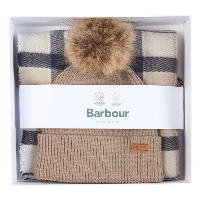 Conjunto de gorro Dover y bufanda Hailes | 02 Beige