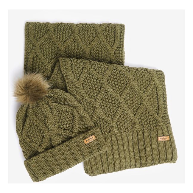 Conjunto de gorro y bufanda Ridley | Verde Kaki