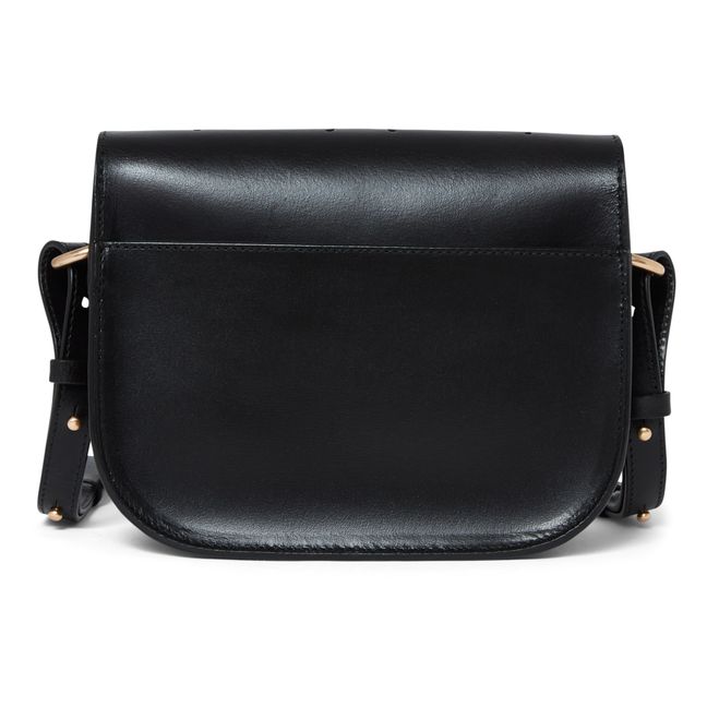 Holly Perforated Vegetable-Tanned Leather Shoulder Bag | Schwarz