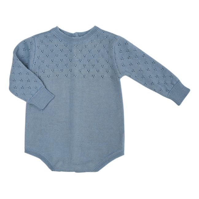 Felix knitted wool romper | Blue