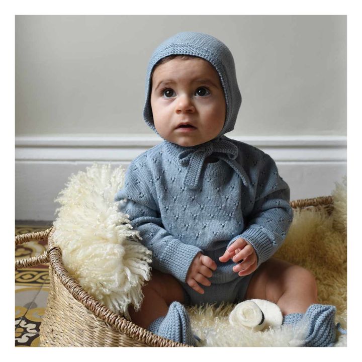 Lililotte Barboteuse Laine Tricot e Felix Bleu Smallable