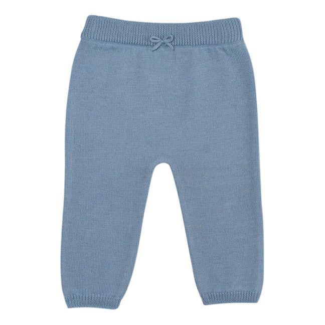 Pantalones de lana de punto Léandre | Azul