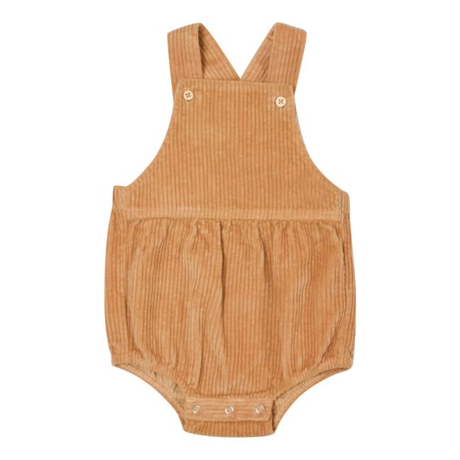 Hector corduroy romper with straps | Yellow