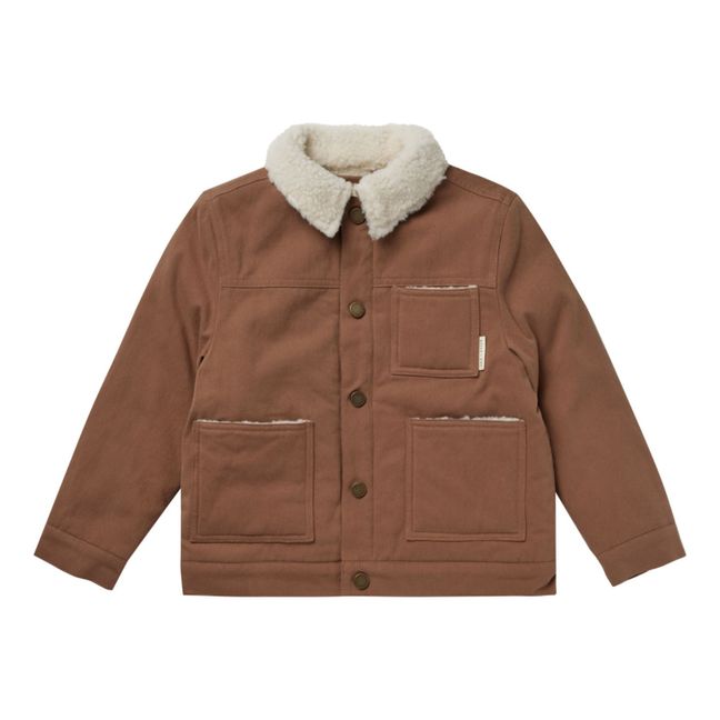Veste Col Façon Fourrure | Marron