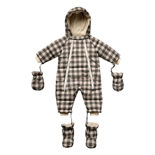 Combinaison de Ski + Mitaines + Boots Carreaux | Marron