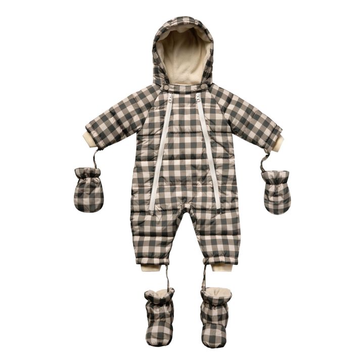 Ski Suit + Mittens + Boots Carreaux | Brown- Product image n°0