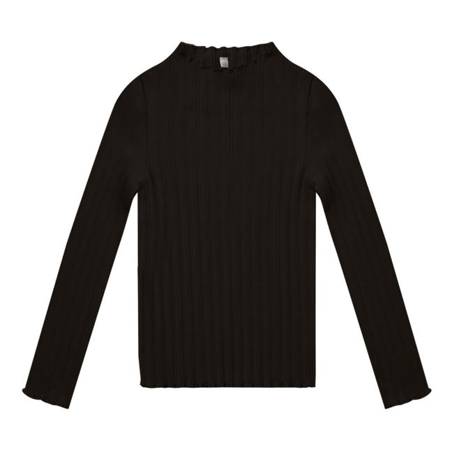 T-Shirt Côtelé | Negro