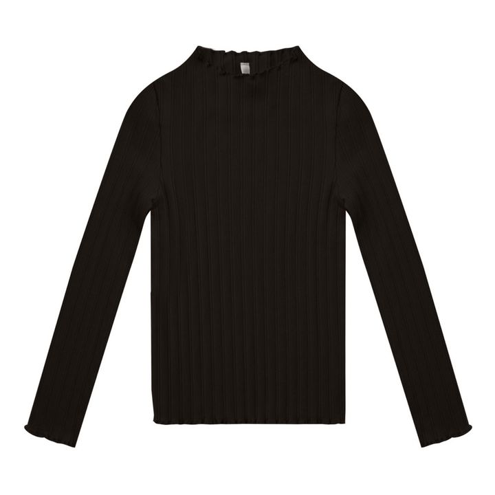 Camiseta de canalé | Negro- Imagen del producto n°0
