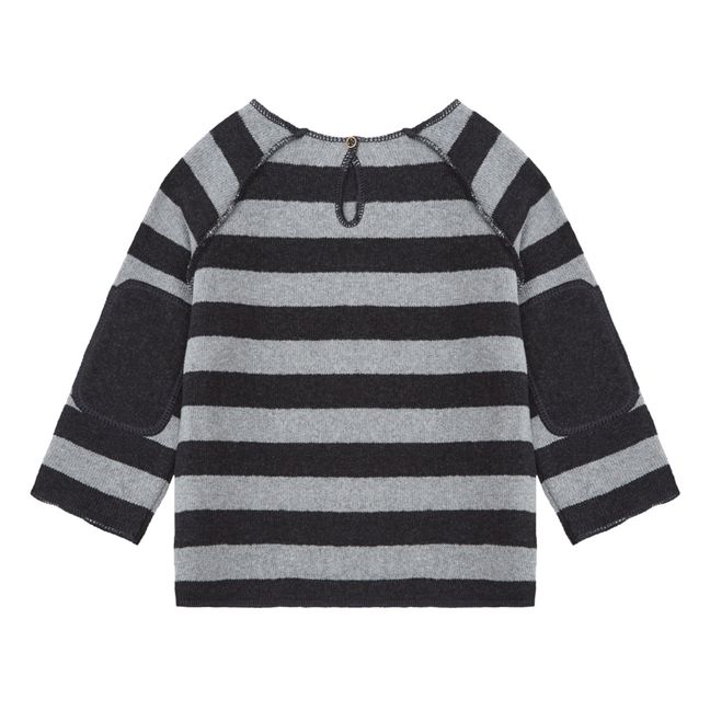 Striped Knitted Baby Pullover | Grey