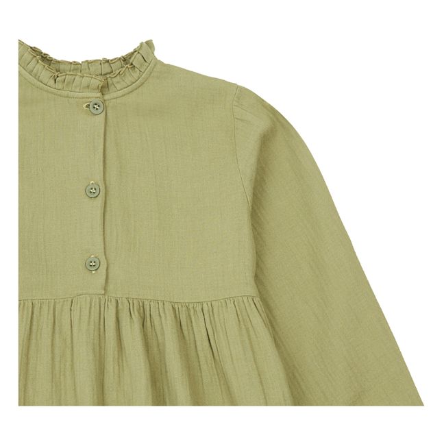 Camicia da notte in garza di cotone Clochette | Verde militare