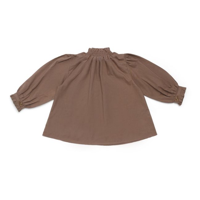 Catia organic cotton blouse - Festive  | Brown