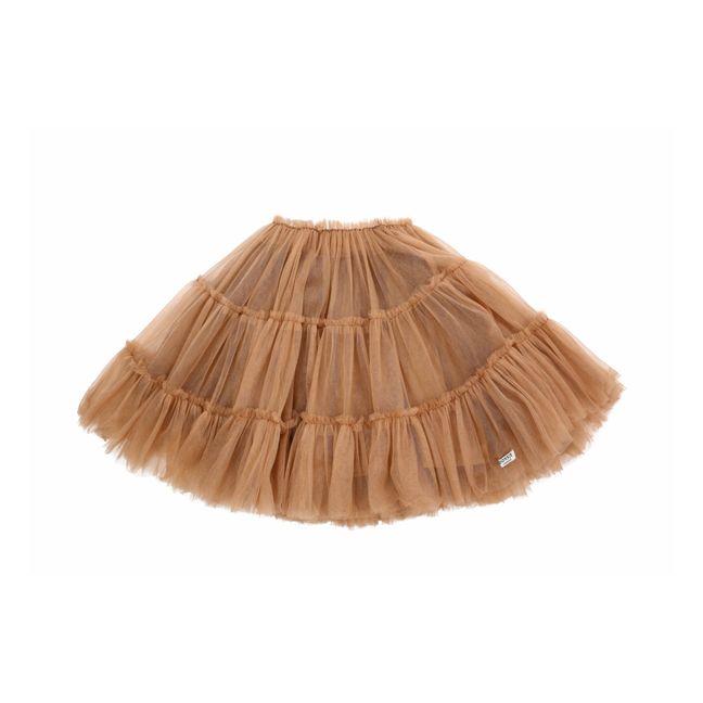 Jupe Tulle Métallisée Tess - Festive  | Camel