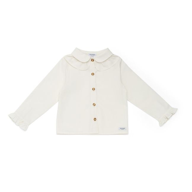 Nien organic cotton blouse - Festive  | White