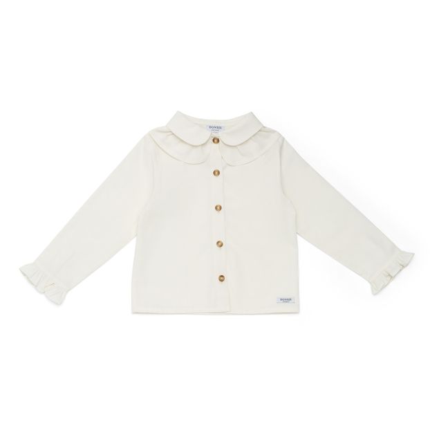 Blouse Coton Bio Nien - Festive  | Blanc