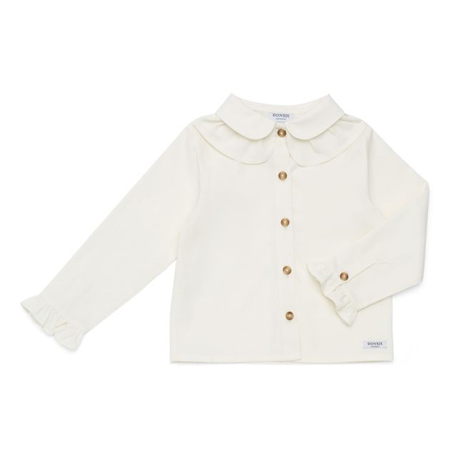 Nien organic cotton blouse - Festive  | Bianco