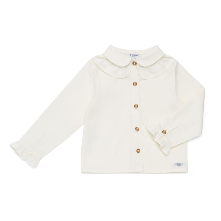 Nien organic cotton blouse - Festive  | White- Product image n°2