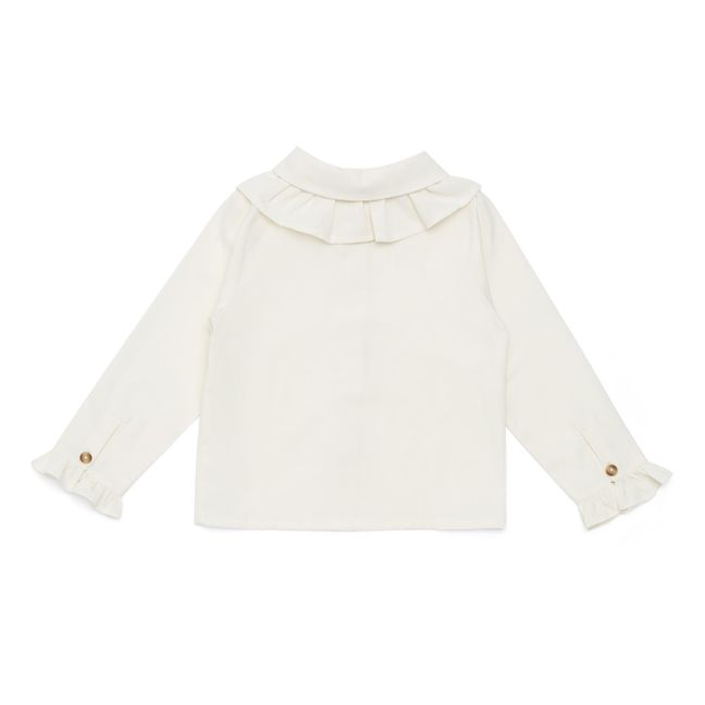 Nien organic cotton blouse - Festive  | Bianco