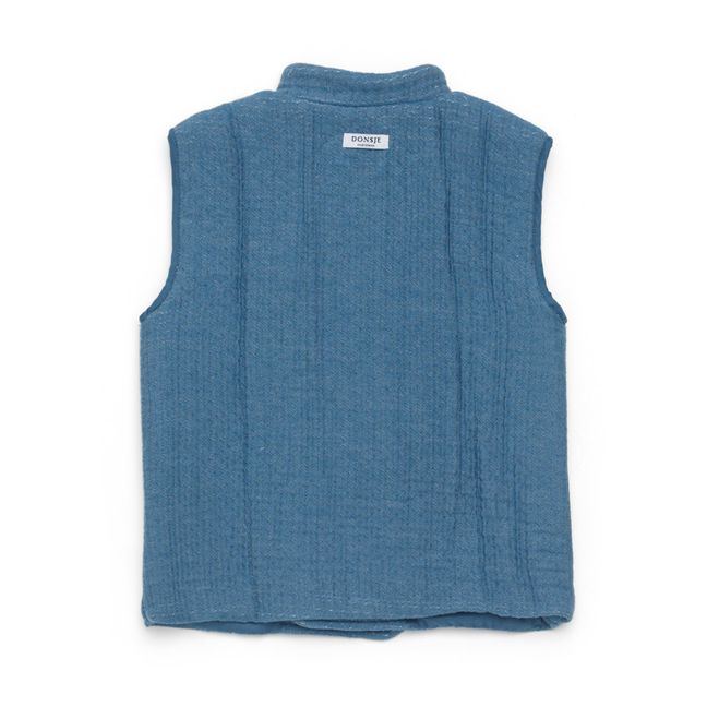Organic cotton lined cardigan Tiepo - Festive  | Blue