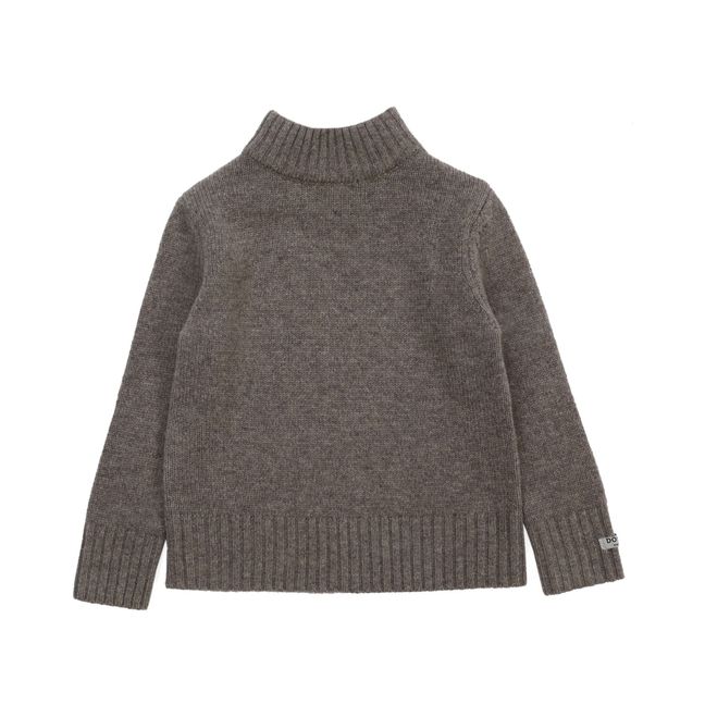 Vilno Merino Wool Sweater - Festive  | Taupe grey