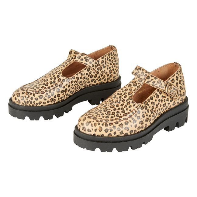 Mocasines de piel de leopardo | Camel