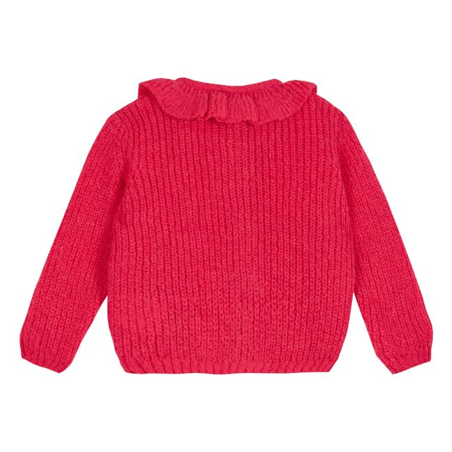 Cardigan Col Volants | Fuchsia