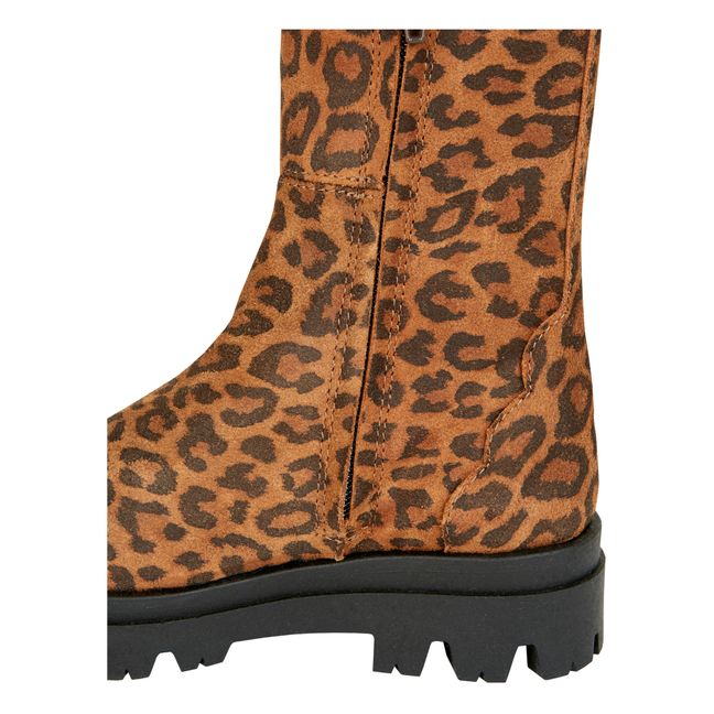 Stivali in Pelle Leopardati Alphonse | Camel