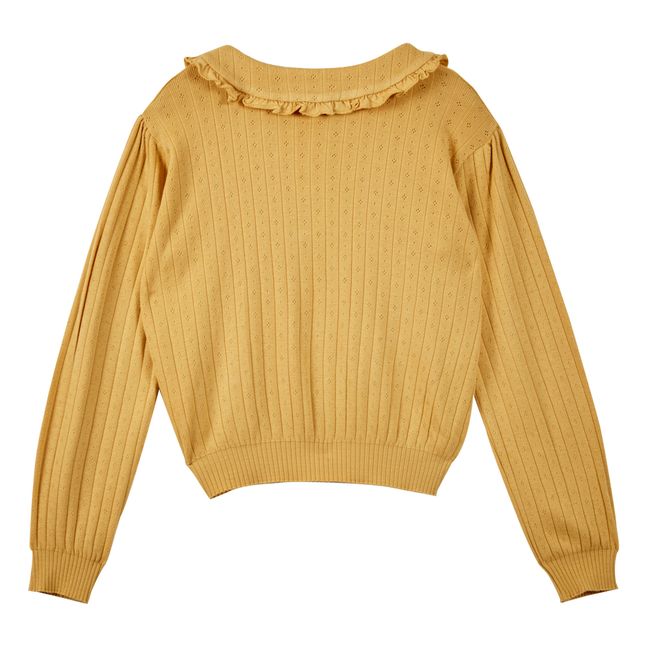 Pull Pointelle Fin | Jaune
