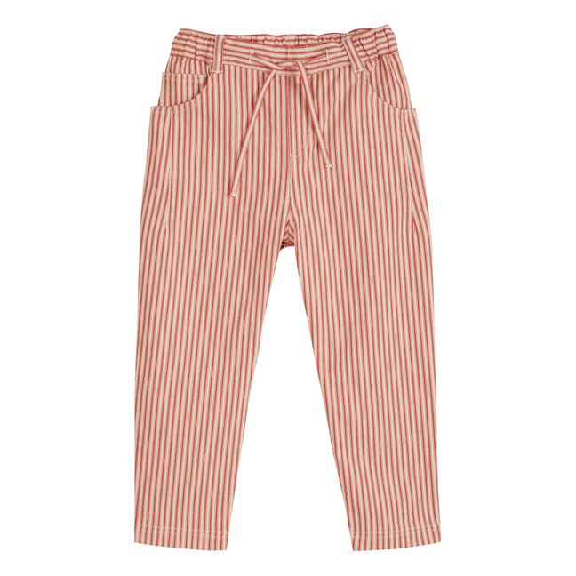 Pantalon Rayé | Rouge