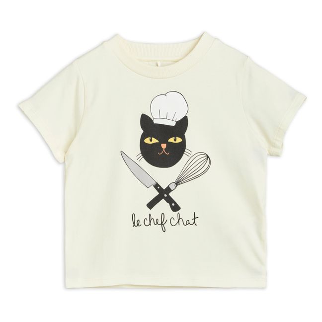 Le Chef Chat Organic Cotton T-Shirt | Ecru