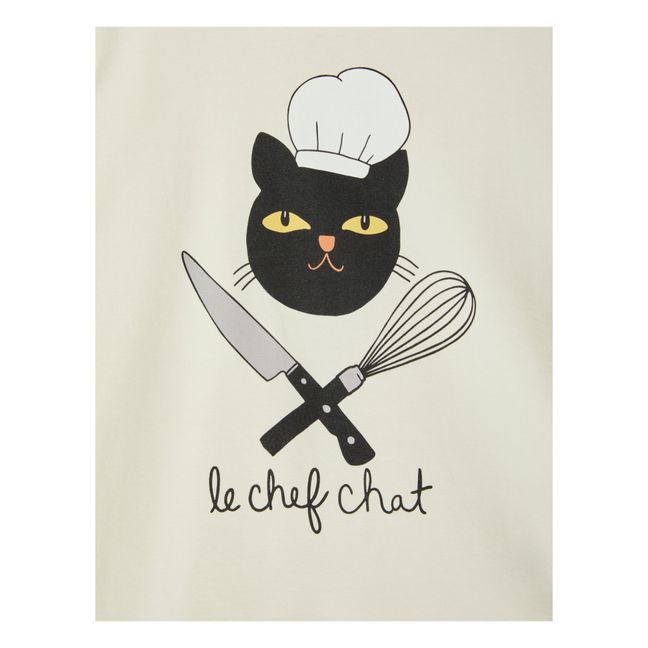 T-Shirt Coton Bio Le Chef Chat | Ecru