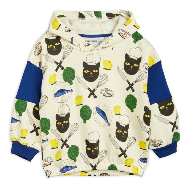 Hoodie Coton Bio Chef Chat | Ecru