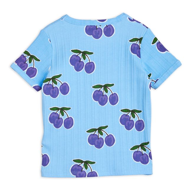 T-Shirt Rib Coton Bio Prune | Blau