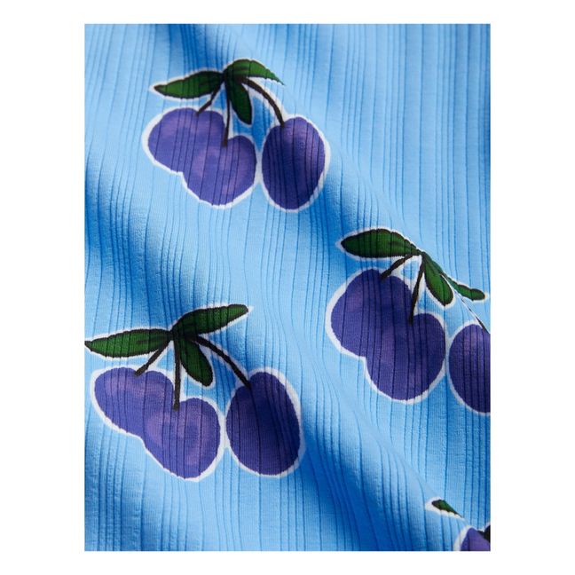 Legging Rib Coton Bio Prune | Bleu