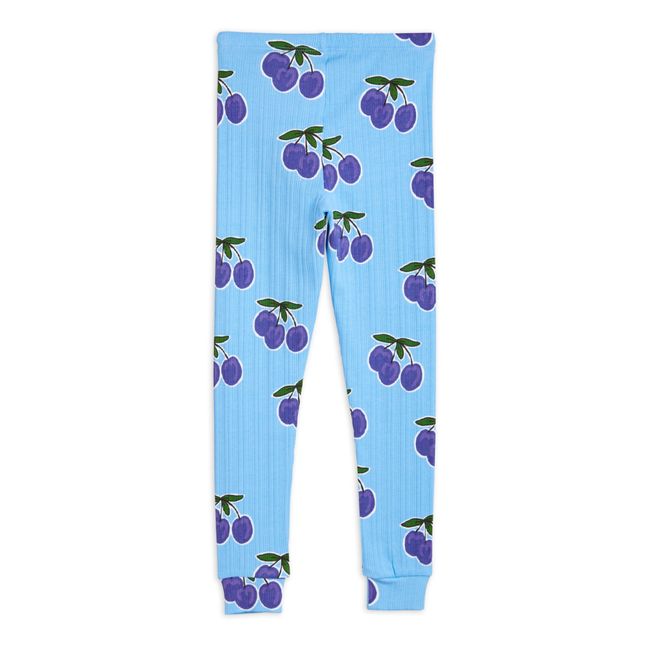 Legging Rib Coton Bio Prune | Bleu